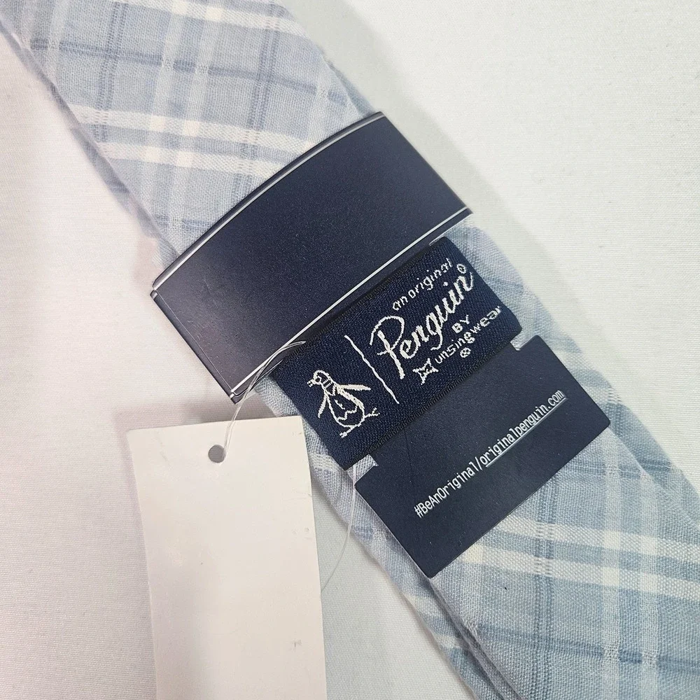 New Penguin by Munsingwear Tie Men Plaid Gray‎ 2.25